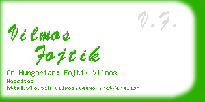 vilmos fojtik business card